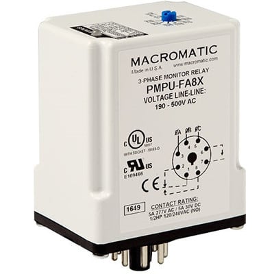 Dayton 31EE09 3 Phase Monitor Relay Spdt 500Vac 8 Pin