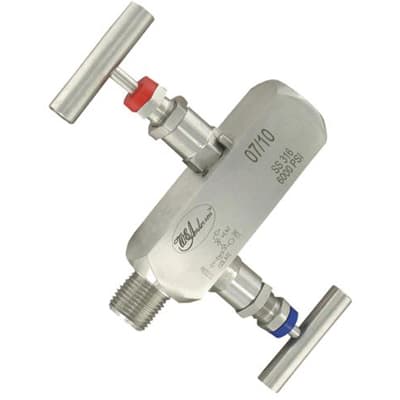 Dwyer Instruments - BBV-0N - Block Manifold; 2-Valve; for Use with ...