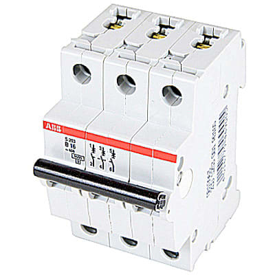 ABB - S203-B16 - Circuit Breaker; 3-Pole; B Curve; 16A; 6kA; 480Y ...