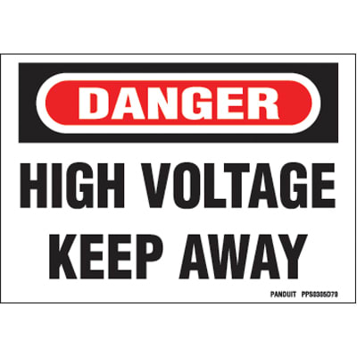 Panduit - PPS0305D79 - Polyester Adhesive Sign, DANGER Header, HIGH ...