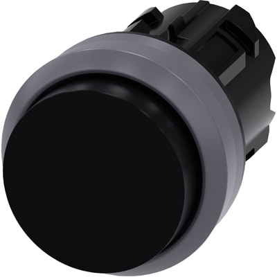 Siemens - 3SU10300BB100AA0 - 3SU1 Pushbutton, Momentary, Black, Raised - RS