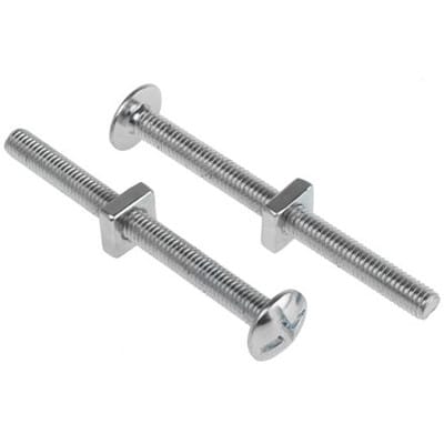 RS PRO - 277676 - M6 x 70 mm Mushroom Head Roofing Screw & Square Nut ...