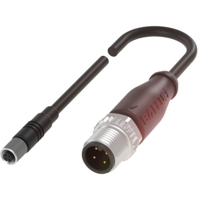 Balluff - BCC0FJU - Connector/cable, Female M5, Male M12, PUR, 0.30 m ...