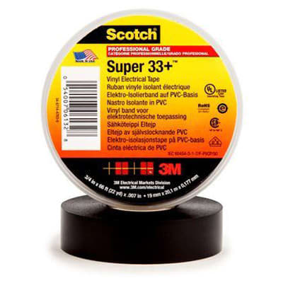 3M - 33+SUPER-3/4X66FT - Super 33+ Electrical Tape,Vinyl,66x3/4 ...