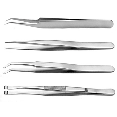 6 Piece 5 Epoxy Coated Anti Magnetic Tweezers SALE 