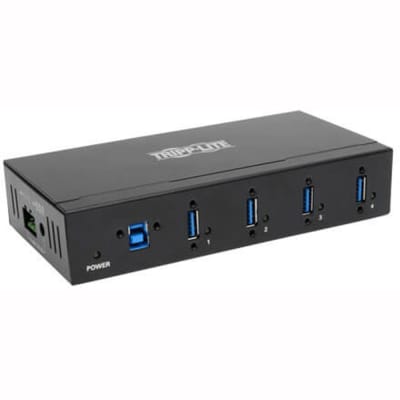 Tripp Lite Portable 4-Port USB 3.0 SuperSpeed Mini Hub with Built In Cable  - hub - 4 ports