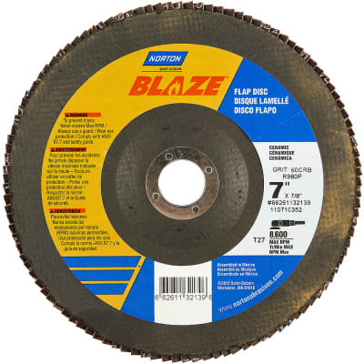 Norton - 66261132139 - Blaze Fiberglass HD Flat Flap Disc T27 60 Grit ...