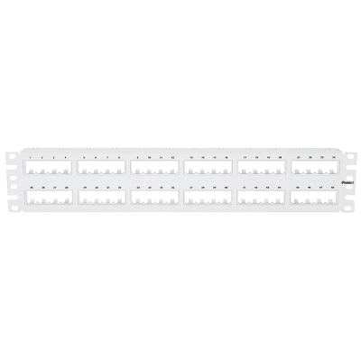 Panduit - CPP48FMWWH - Mini Com 48-port modular flush mount patch panel ...