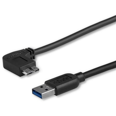 StarTech.com - USB3AU50CMLS - Slim Micro USB Cable - M/M - Left-Angle Micro-USB 0.5m (20in) - RS