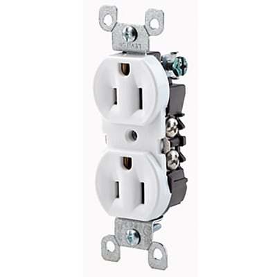 Leviton - 12650-w - Duplex Receptacle, 15a, 125v, 5-15r, 2p, 3w 