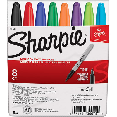 Sharpie Retractable Permanent Markers, Fine Point, Assorted Colors