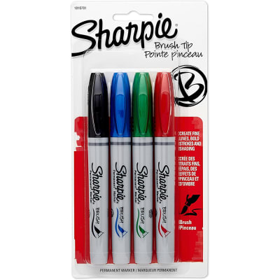 Dymo - 1810701 - Sharpie Permanent Marker, Brush Tip, Assorted Colors - RS