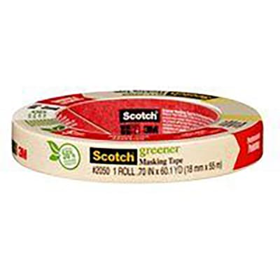 3M 26336 Green Masking Tape 1 inch 233+ (Case/24 Rolls)