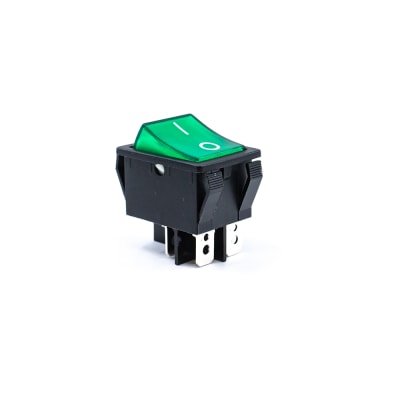 E-Switch - R5BBLKGRNFF3 - Rocker Switch,R5,DPST,ON-OFF,Green Rocker ...