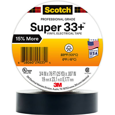 3M 35 White 1/2 x 20' Vinyl Electrical Tape