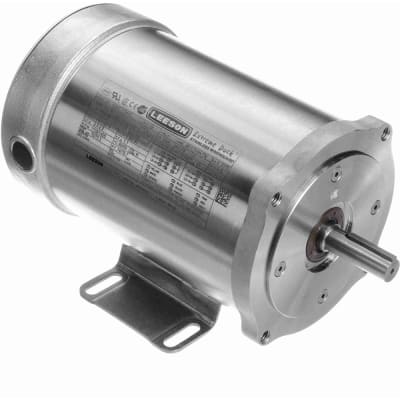 Leeson - 103411.00 - AC Motor, Washdown Duty, 1/2HP..1800RPM.S56.TENV ...