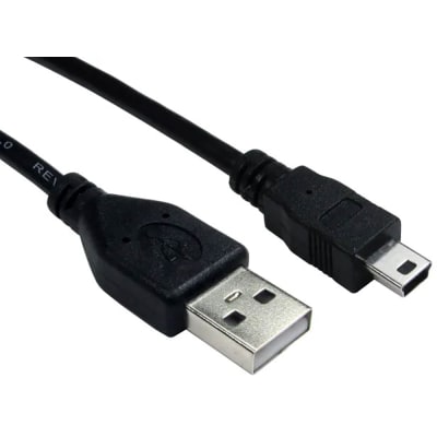 RS PRO - 2369071 - Male USB 2.0 Type A to Mini Male USB 2.0 Type B Extended  Cable, 5.9in (150mm) - RS