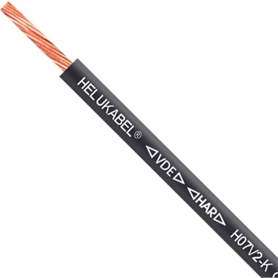 HELUKABEL - 64139 - FIVENORM Hook-Up Wire, 14 Awg, H07V2-K, PVC Black, UL  1063 - RS