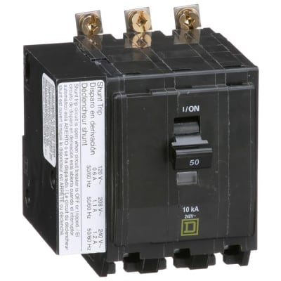 Square D - QOB3505254 - Mini circuit breaker, 50A, 3 pole, 120/240VAC ...