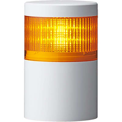 Patlite - LR10-102WJNW-Y - Signal Tower, 100mm dia, 1 Tier, DC24V, w/o  Buzz, Amber LED Unit, LR10 Series - RS