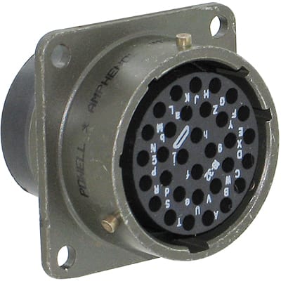 Amphenol Industrial - MS3122E18-32S - Connector milspec box receptacle ...