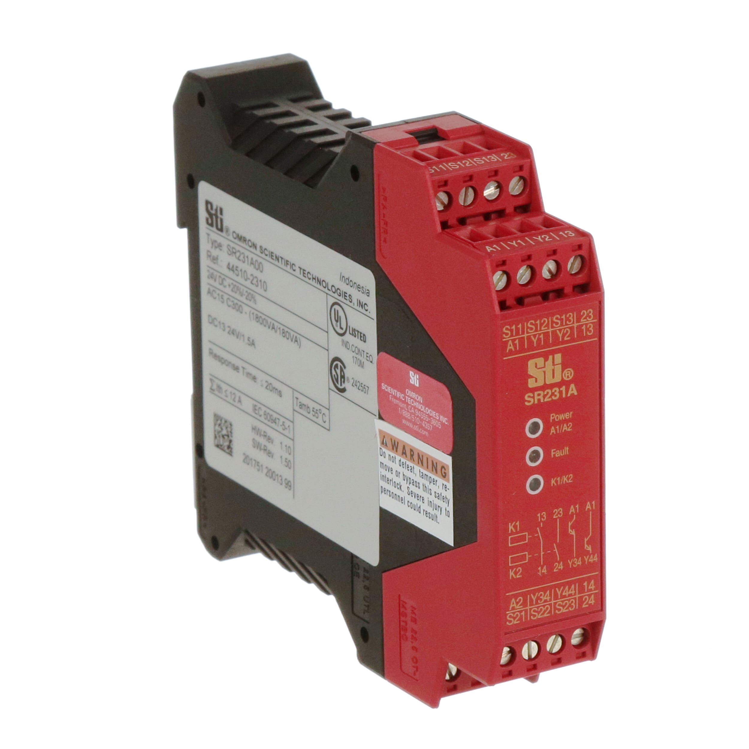 Omron Safety (Sti) SR231A00 Dual Channel Safety Monitoring Relay