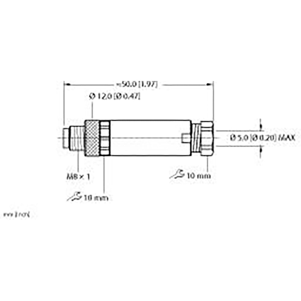 Turck - BS 5133-0 - Circular M8 Plug, 3 Position, Screw Terminal, 4A ...
