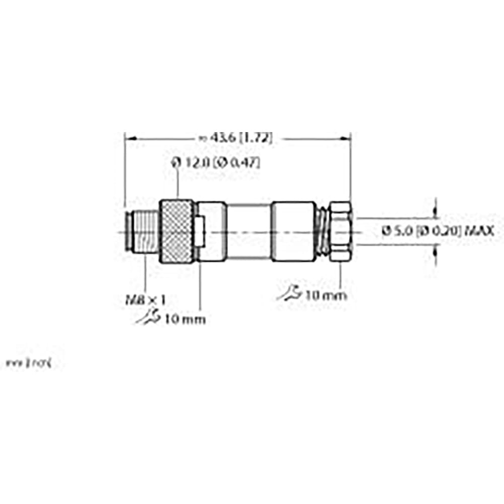 Turck - BS 5131-0 - Circular M8 Plug, A Coded, 3 Position, Solder ...