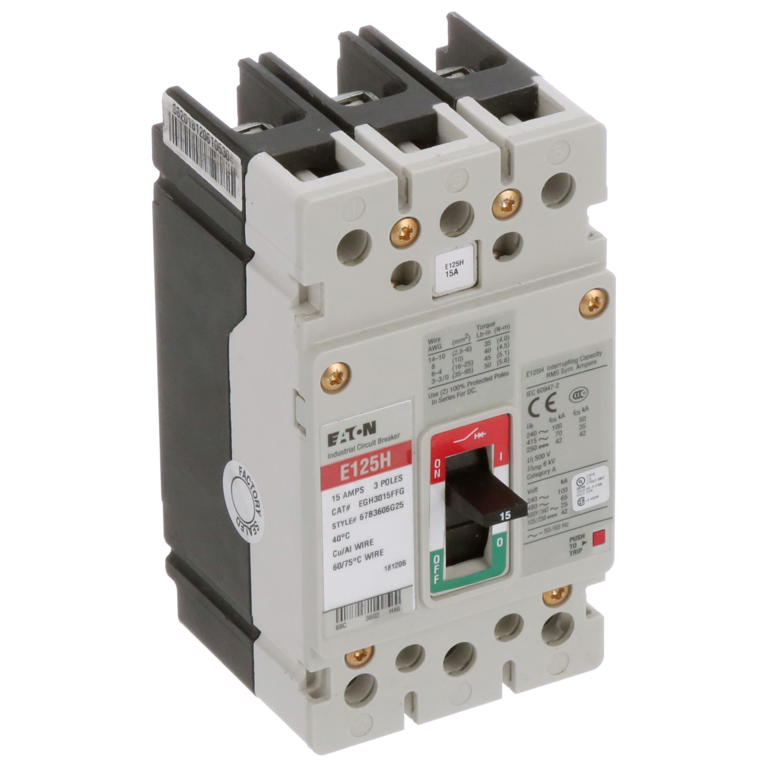 Eaton - Cutler Hammer - EGH3015FFG - Molded Case Circuit Eaton - Cutler Hammer - EGH3015FFG - Molded Case Circuit