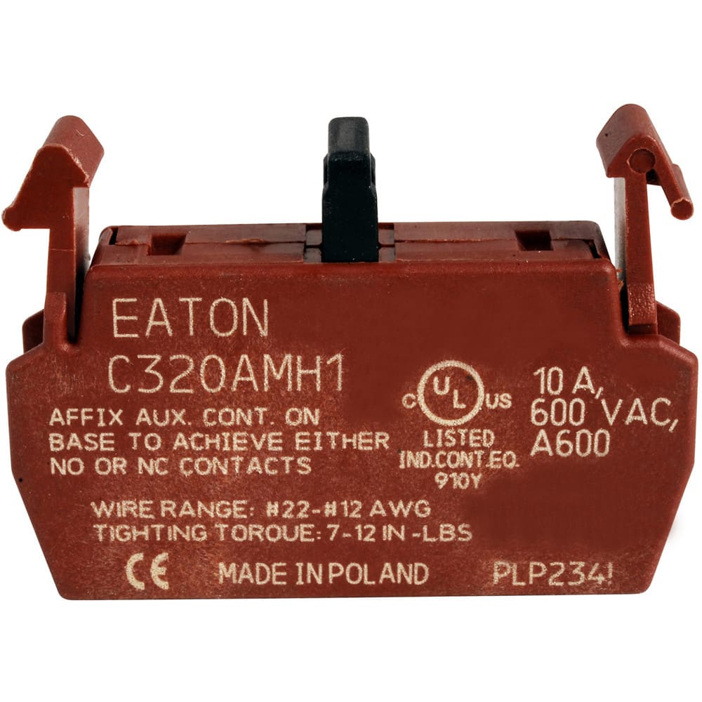 Eaton Cutler Hammer C320AMH1 Auxiliary Contacts, Block, 1 Pole