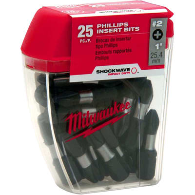 SHOCKWAVE 1 in. Steel #2 Philips Insert Bit Set (25-Piece) SHOCKWAVE 1 in. Steel #2 Philips Insert Bit Set (25-Piece)
