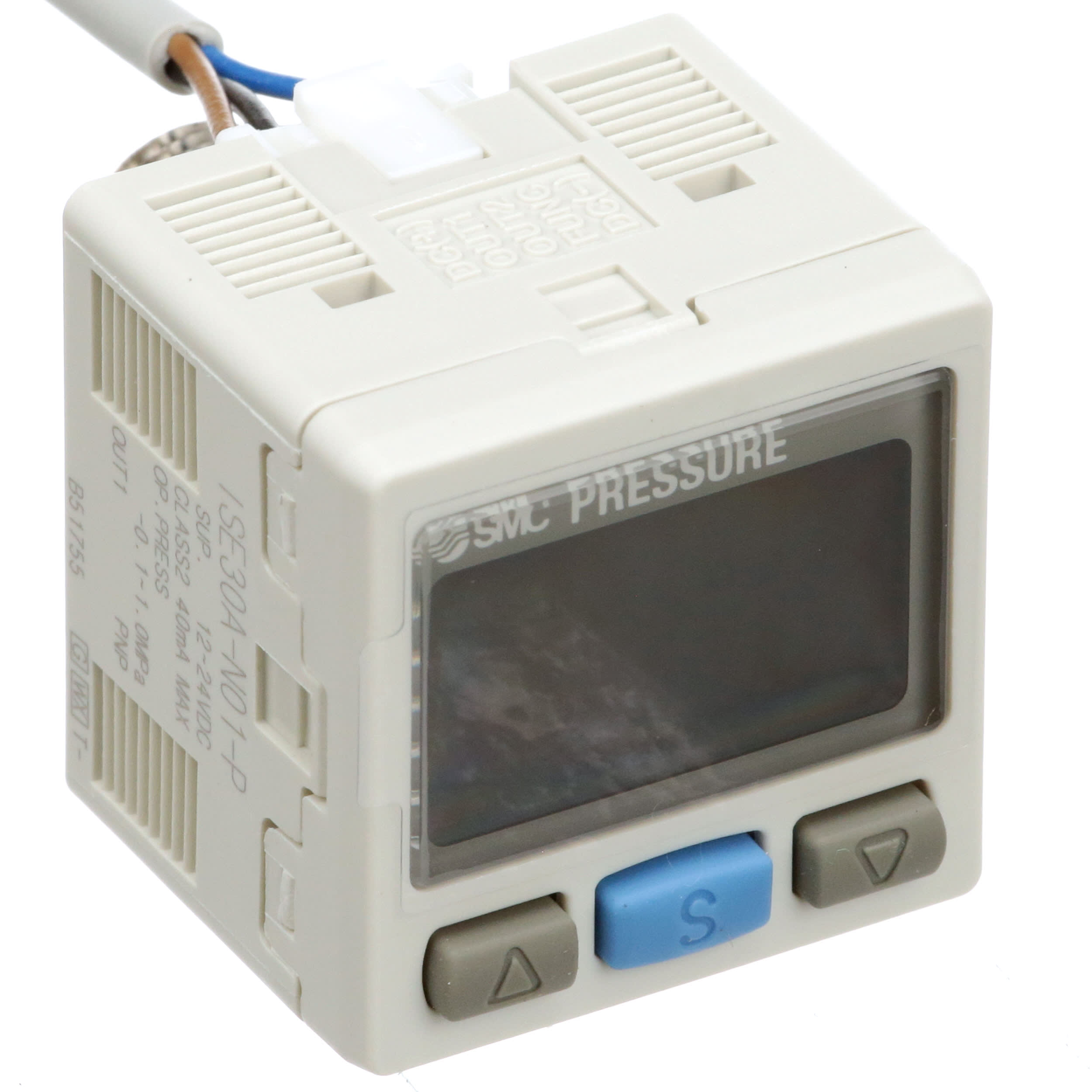 SMC Corporation - ISE20B-L-N01-W - Pressure Switch, air, IP65, dig 3 screen  displ, IO Link comp, 1/8NPT, 2m - RS