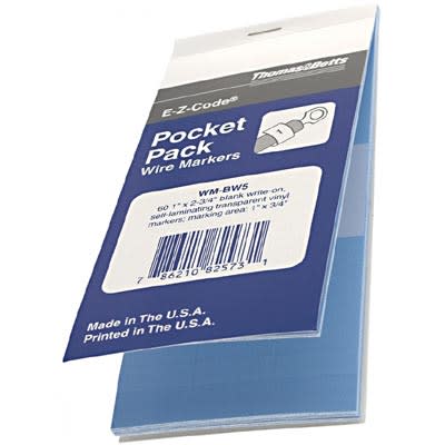 Electrical Labels, Wire Marker Labels Card, BLACK, SKU: WM-CLR-BLACK