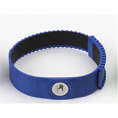 SCS ECWS61M-1 Anti Static Wrist Strap, Adjustable, 6ft Cord, Blue, Stud