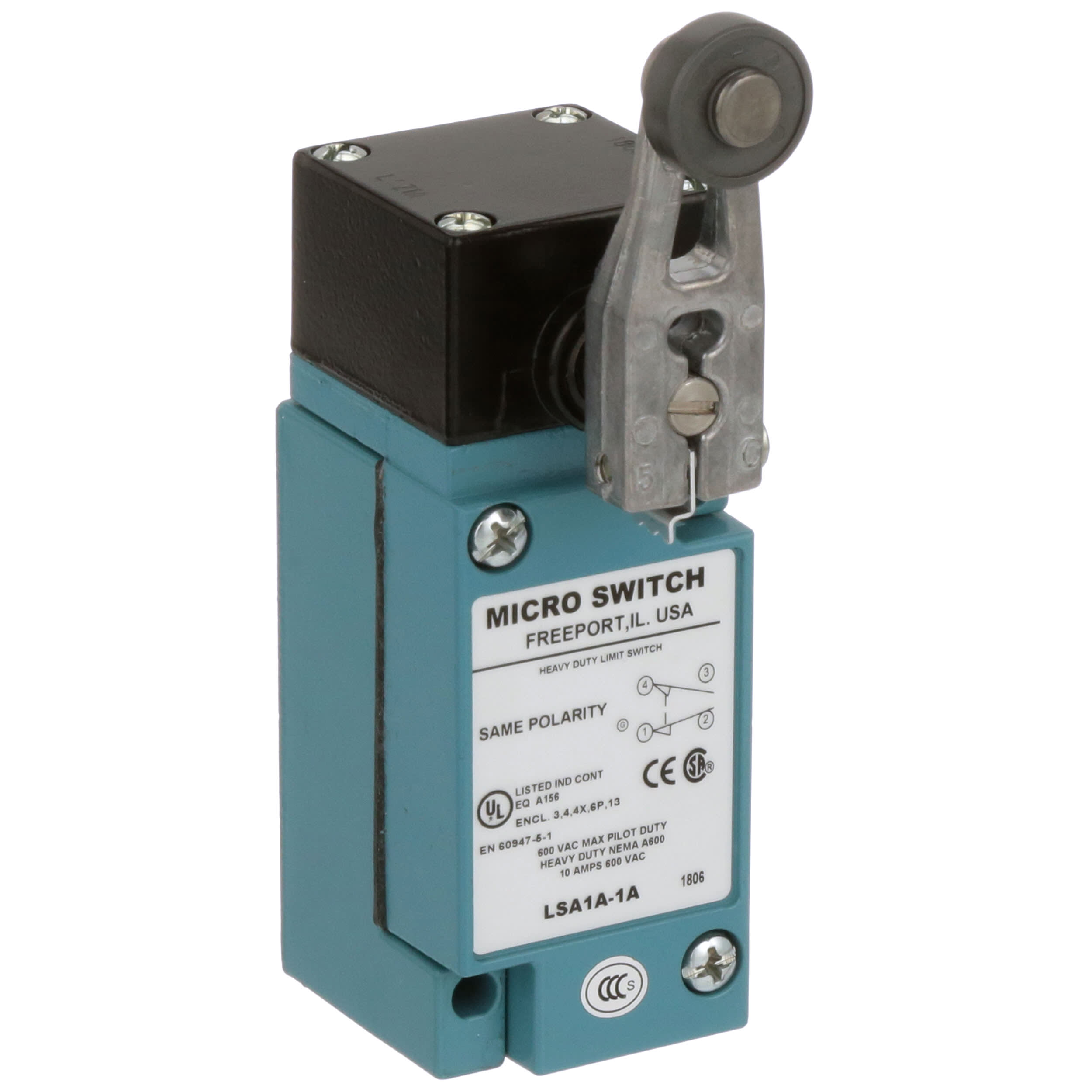 Honeywell - LSA1A-1A - Limit Switch, Plug-In, Side Rotary, 1NC1 NO, SPDT,  Snap Action, 10A, HDLS Series - RS