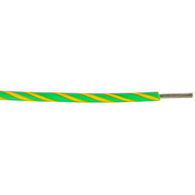 Alpha Wire - 3079 GY005 - Hook-up Wire,14 AWG,41/30 Strand,-20 to 105C PVC  insulated,Green/Yellow Stripe - RS