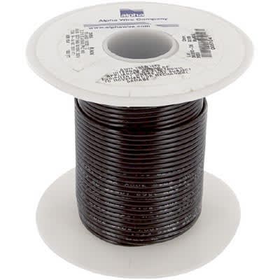 Alpha Wire - 3055 BK005 - Hook-Up Wire, 18 AWG, 16x30, 0.016 in., 0.080  in., 300V, Black, 3055 Series - RS