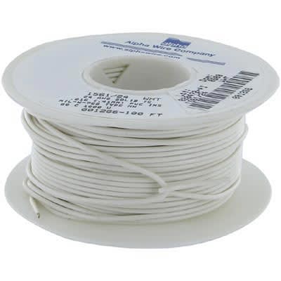 Alpha Wire - 1561/24 WH005 - Hook-Up Wire, 24 AWG, Solid, 0.016 in