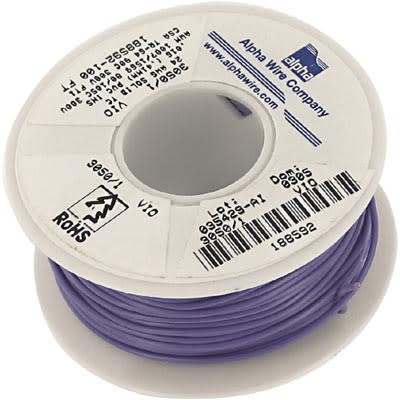 Alpha Wire - 3050/1 VI005 - Hook-Up Wire, 24 AWG, Solid, 0.016 in