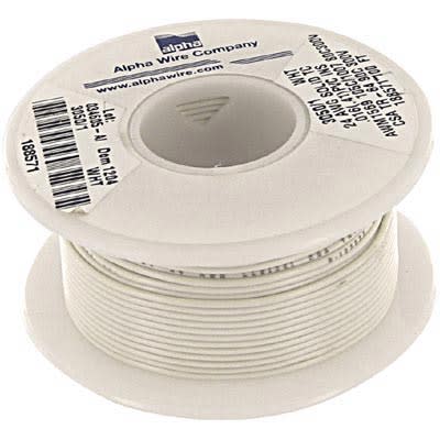 Alpha Wire - 3050/1 WH005 - Hook-Up Wire, 24 AWG, Solid, 0.016 in