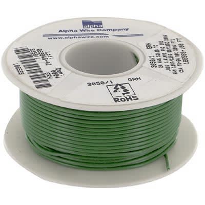 Alpha Wire - 3050/1 GR005 - Hook-Up Wire, 24 AWG, Solid, 0.016 in