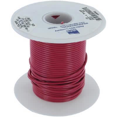 Alpha Wire - 3057/1 RD005 - Hook-Up Wire, 16 AWG, Solid, 0.016 in., 0.095  in., 300V, Red, 3057/1 Series - RS