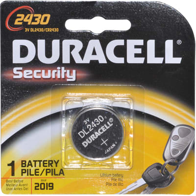 Duracell - DL2430B - Battery,Non-Rechargeable,Coin/Button,Lithium Manganese  Dioxide,3VDC,300mAh - RS