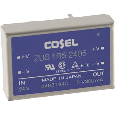 Cosel U.S.A. Inc. - ZUS1R52405 - DC-DC Converter, 5V, 0.3A, 18-36V In,  Enclosed, Thru Hole, Switching, ZU Series - RS