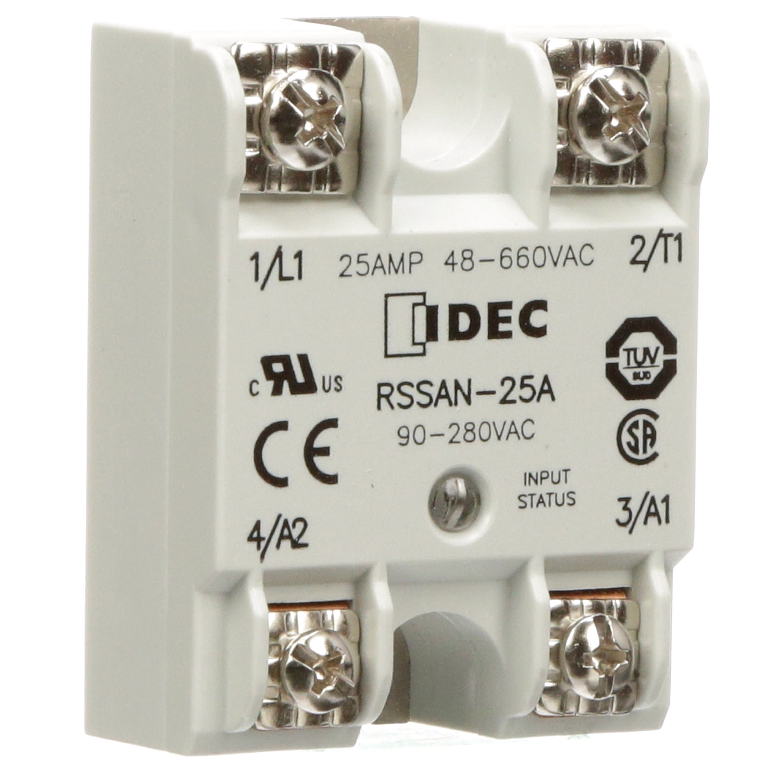 IDEC Corporation RSSAN-25A Solid State Relay, 280 VAC, SPST-NO, 25A/660V,  Zero Switching, RSS Series RS