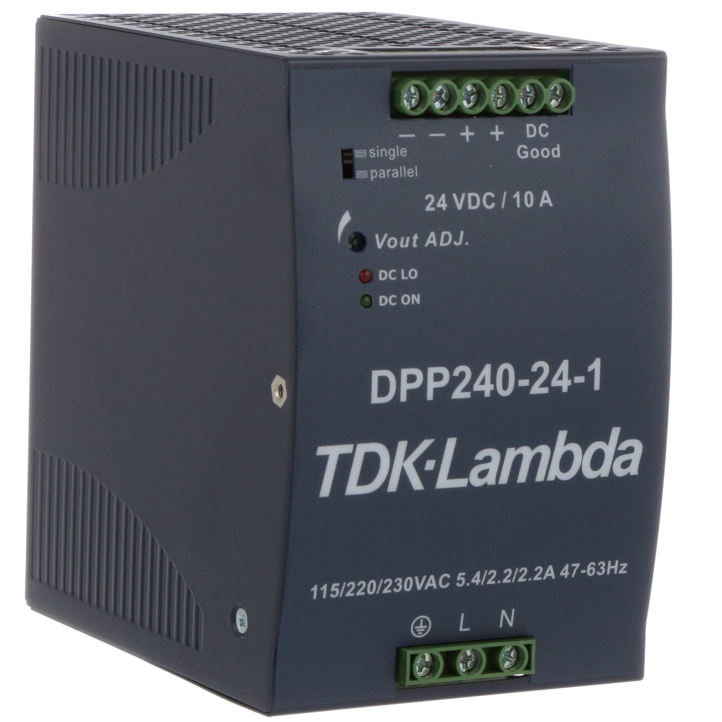 TDK-Lambda - DPP240-24-1 - AC/DC DIN Rail Power Supply, 24 V, 10A, 240W, 9  Input DPP Series - RS