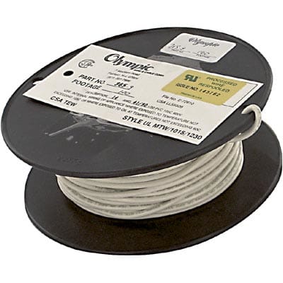 Olympic Wire and Cable Corp. - 365 WHITE CX/100 - Hook-Up Wire, 14 AWG,  41x30, TC, PVC Ins, White, UL1015, UL1032, MTW, BC-5W2,TEW - RS