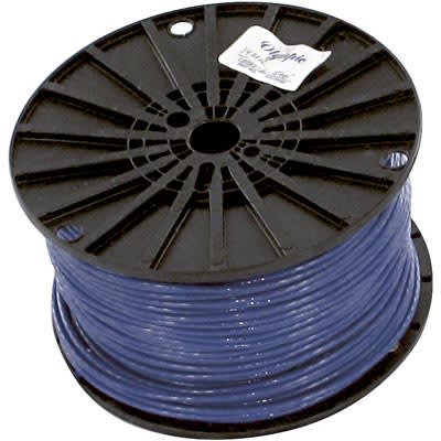 Olympic Wire and Cable Corp. - THHN 14G/ST BLU - Hook-Up Wire, 14 AWG,  19x0.0147, BC, PVC/Nylon Ins, Blue, THHN, 90C, 600V - RS