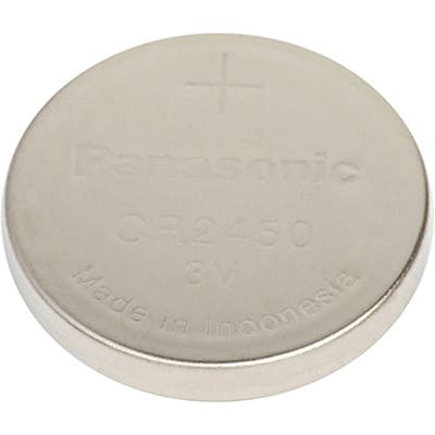 Panasonic Electronic Components - CR2450 -  Battery,Non-Rechargeable,Coin/Button,Lithium Manganese  Dioxide,3VDC,620mAh,CR - RS