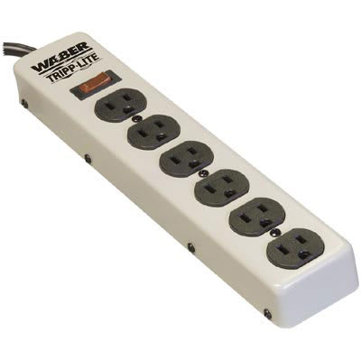 Waber Industrial Power Strip, 3-Outlet, 6 ft. Cord, 5-15P, Switch